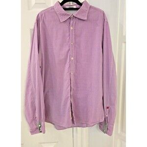 JACHS Just A Cheap Shirt Mens XXC Purple Gingham Button Up Long Sleeve Casual